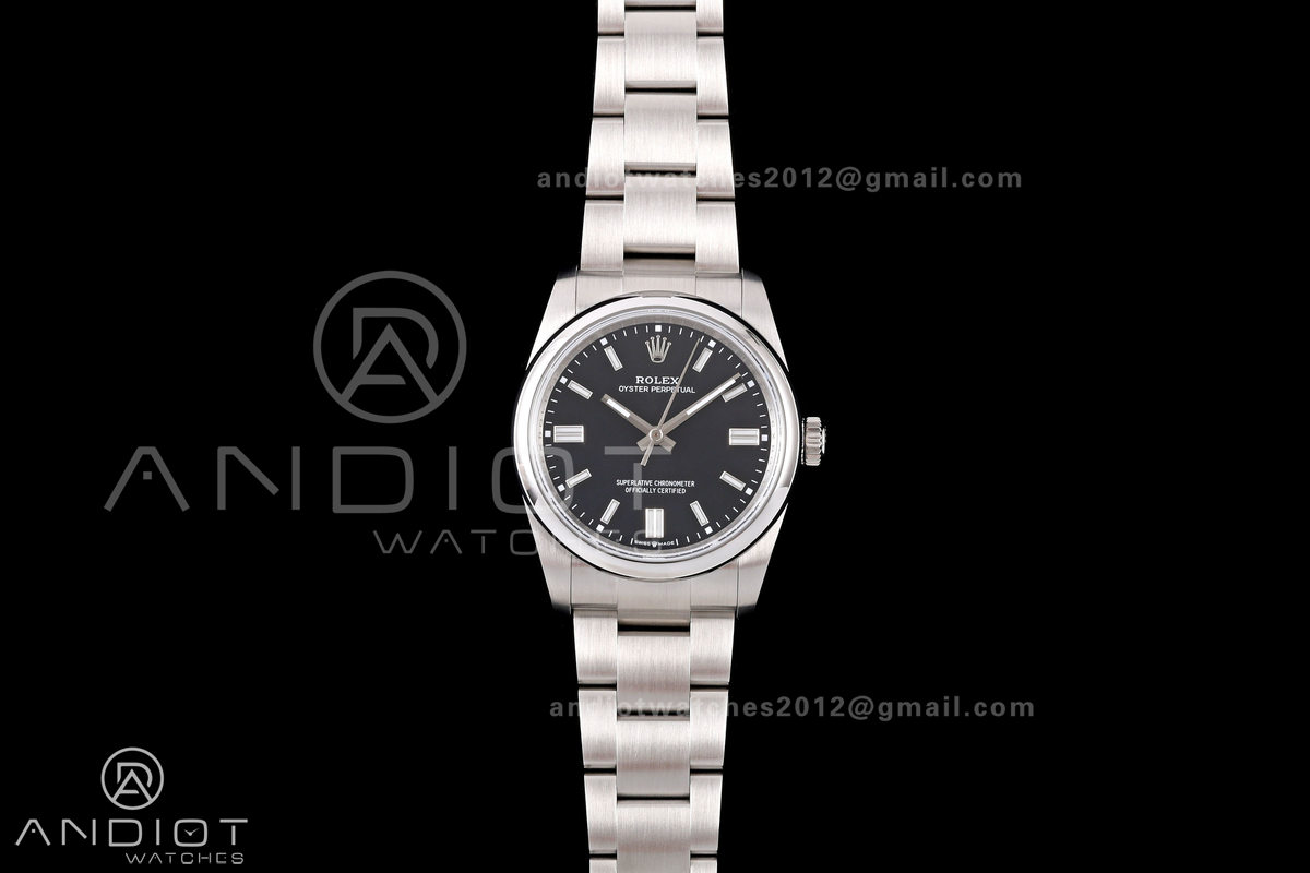 Oyster Perpetual 126000 36mm QF 1:1 Best Edition 904L Steel Black Dial JH3230 Free Sprung